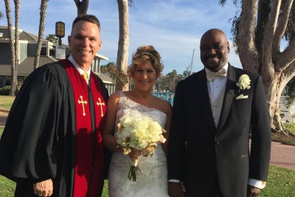 I led David W. Devereaux and Lisa May through their vows at Marina Village, Mission Bay in San Diego!